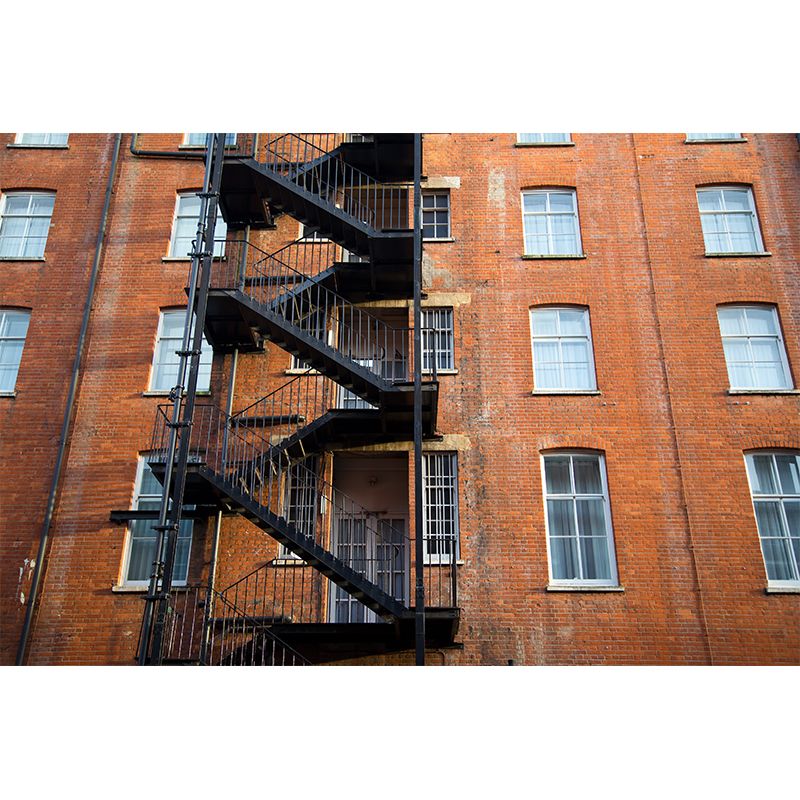 Waterproof Iron Turning Stairs Mural Modernist Non-Woven Cloth Wall Art, Made to Measure