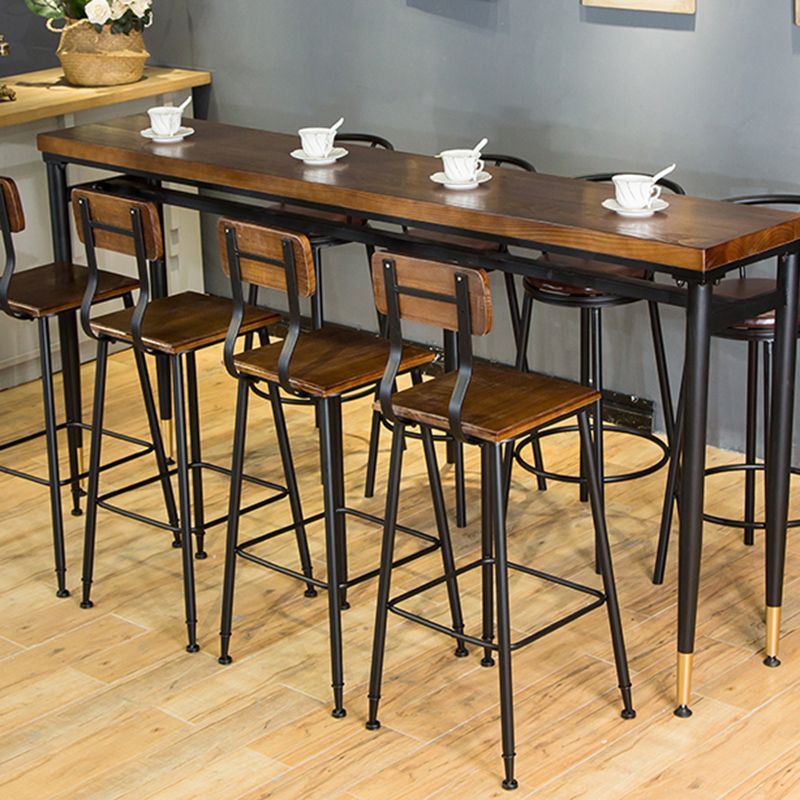 Industrial Indoor Bar Stool Table Metal and Wood Bar Dining Table