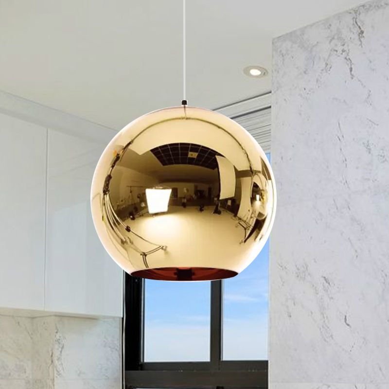 6 "/8"/10 "W Mirror Ball Anhänger Beleuchtung zeitgenössisches Glas 1 Licht Chrom/Gold/Roségold hängende Deckenleuchte