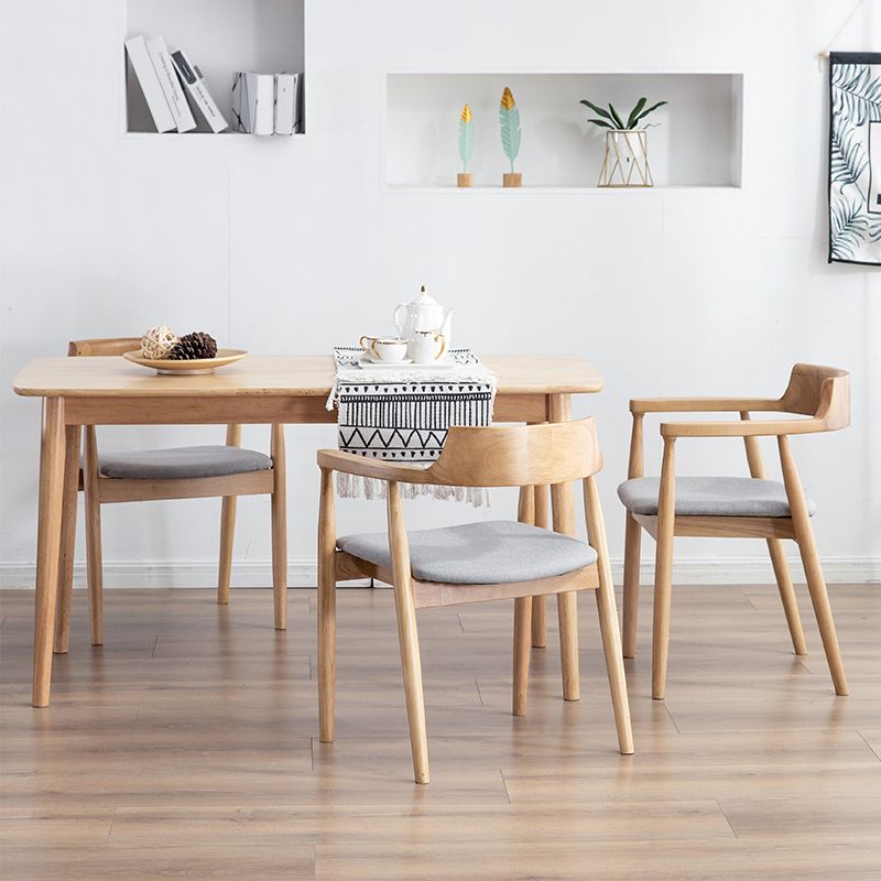 Chaise d'intérieur de style contemporain en bois massif, chaises latérales de salle à manger à dossier ouvert