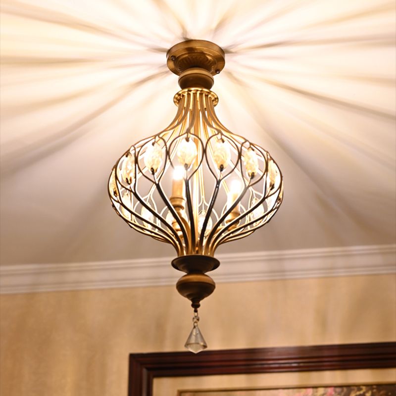 Gang hängende hängende leichte minimalistische goldene Anhänger Lichtkit mit runden Kristallschatten