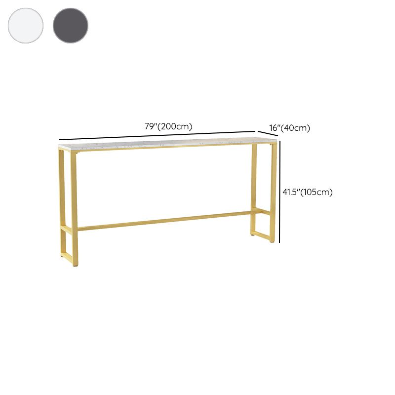 Glam Bar-height Table Faux Marble Top Pub Table with Gold Base