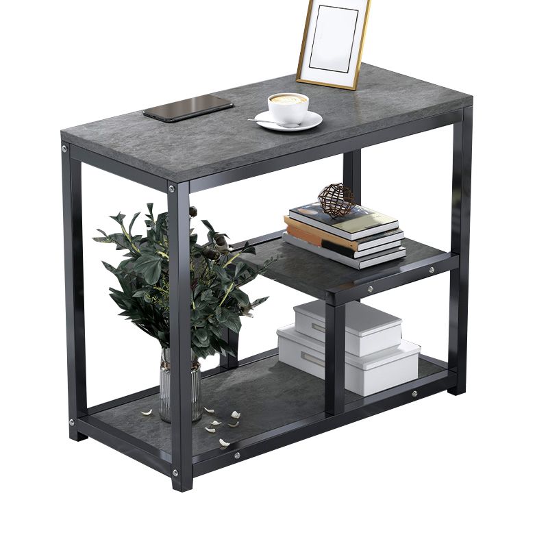 Industrial Rectangular Corner Table Metal Side End Snack Table