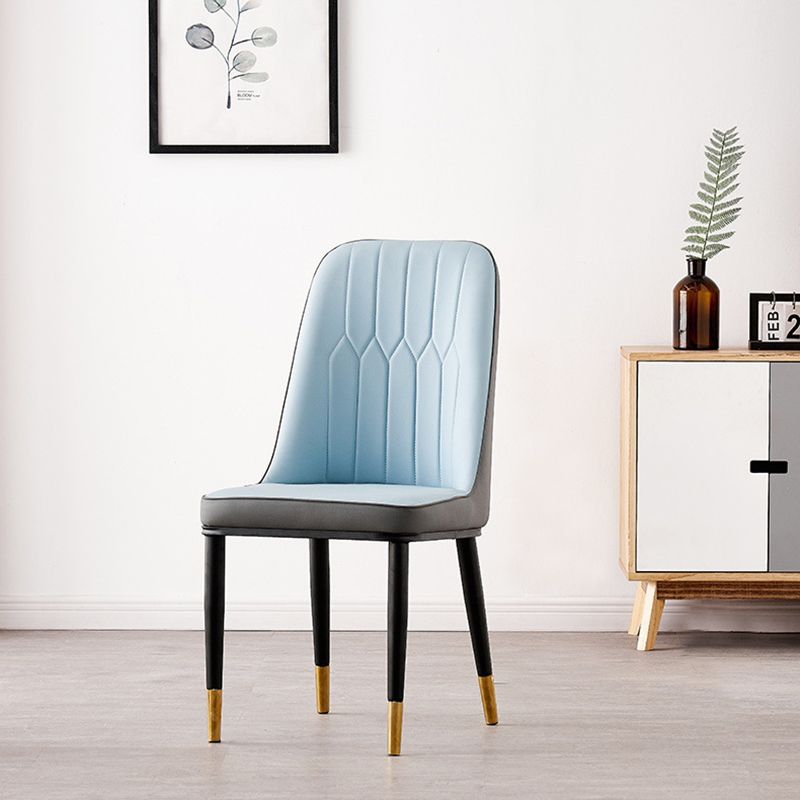 Nordic Style Metal Dining Accent Chair Dining Room Armless Dining Chairs