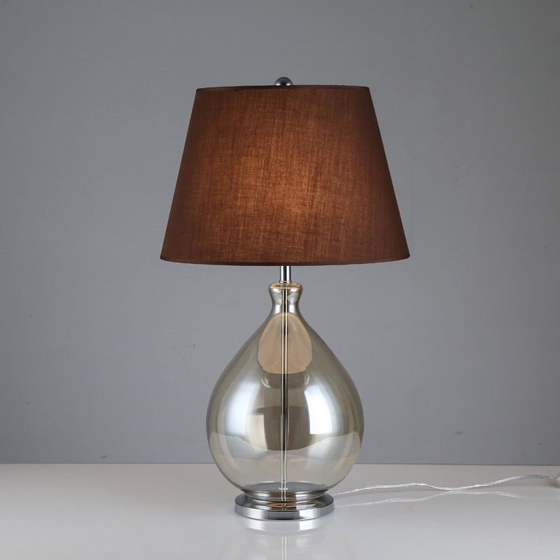 1 lichte nachtverlichting rustieke trommelstoftafel licht in wit/koffie/grijs met traanvoetstuk voor slaapkamer