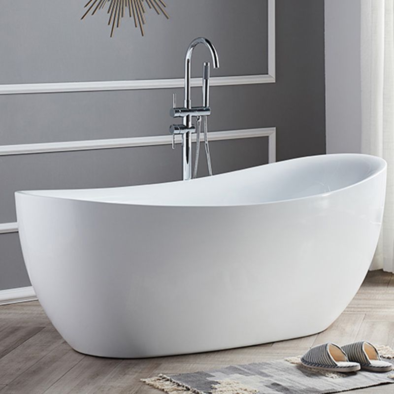 Modern Acrylic Freestanding Bath Tub Soaking 31.5-inch Tall Bathtub in White