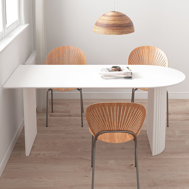 Contemporary Dining Table Pine Solid Wood Table with Double Pedestal for Home Kitchen Dinner