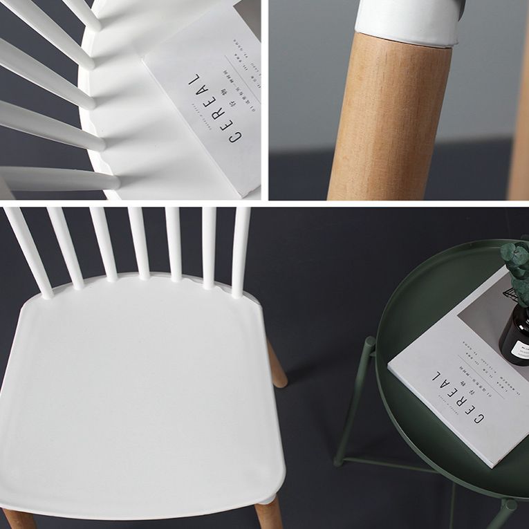 Contemporary Style Dining Room Chair Slat Back Stackable Side Chair for Kitchen