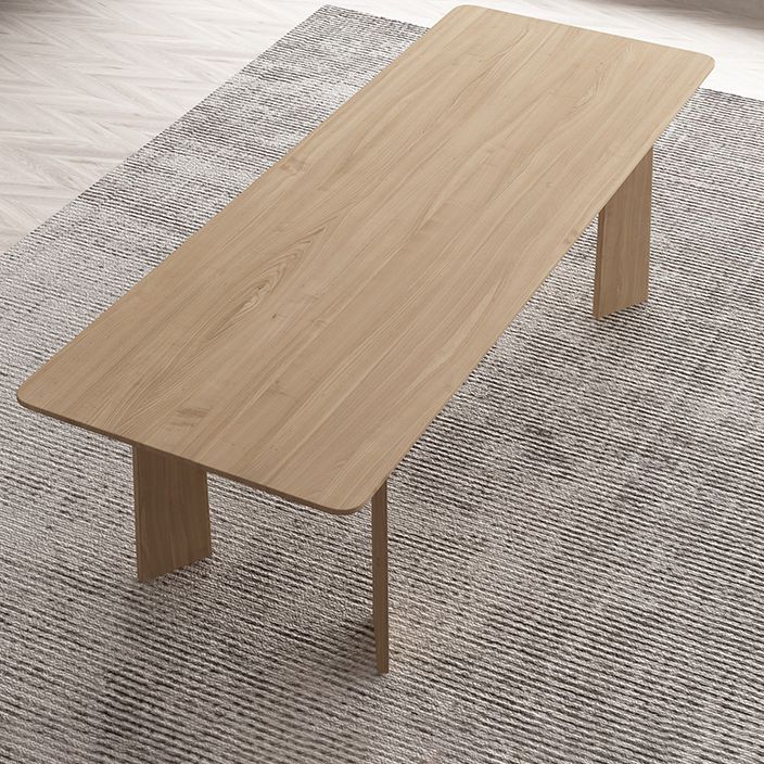 Solid Wood Contemporary Dining Table Rectangular Dining Table with 4 Legs