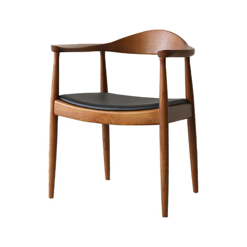 Traditional Style Ash Wood Chairs Kitchen Dining Open Back Arm Chairs Set
