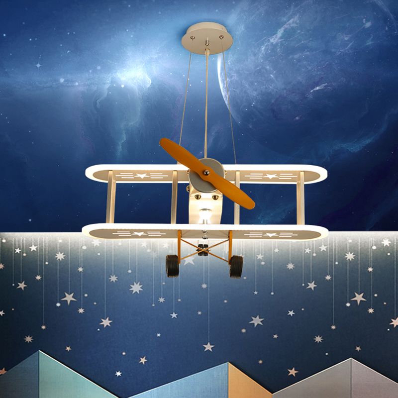 Biplane en suspension acrylique lumière créative LED lustre pendentif Light for Boys Room