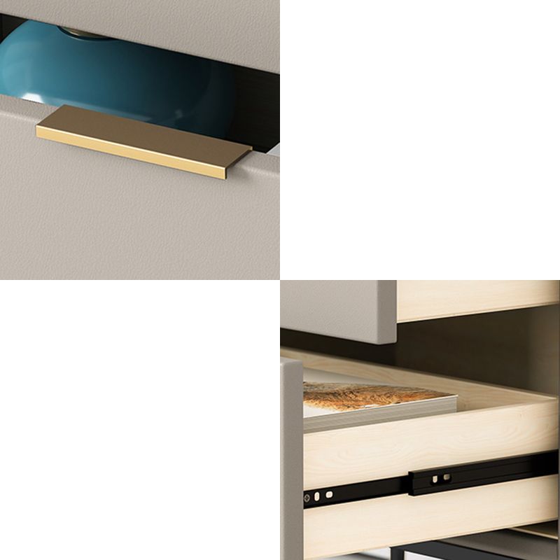 Classic Glam Double Dresser Stone Horizontal Storage Chest for Bedroom