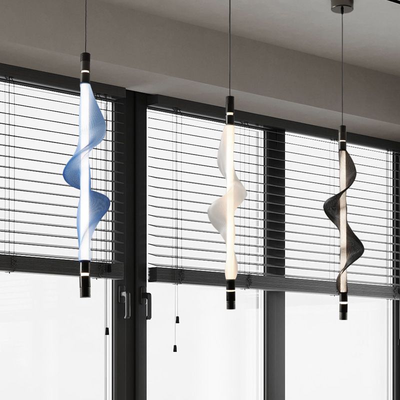 Acrylique linéaire éclairage suspendu moderne style 1 tête suspendue à la tête pour chambre à coucher