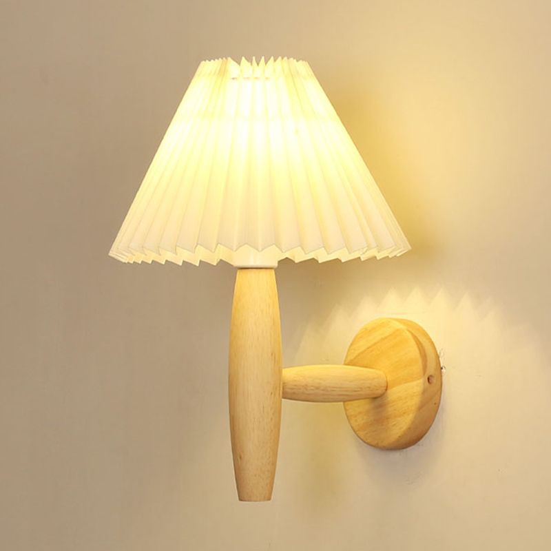 Modern Style Flared Wall Mounted Lamps Wood 1 Light Wall Mounted Light Fixture