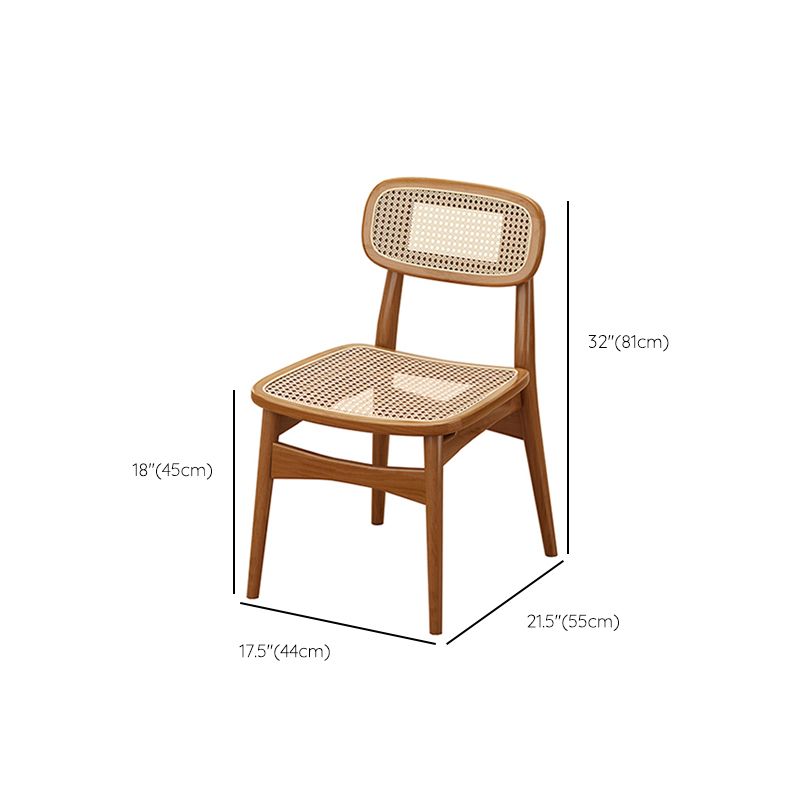 Modern Dining Set 1/5/7 Pcs Solid Wood Dining Table and Chairs in Brown