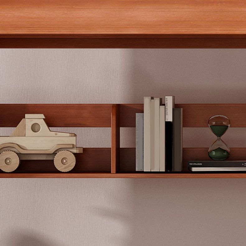 Mid-Century Modern Kids Bed Storage Solid Wood Bunk Bed with Guardrail