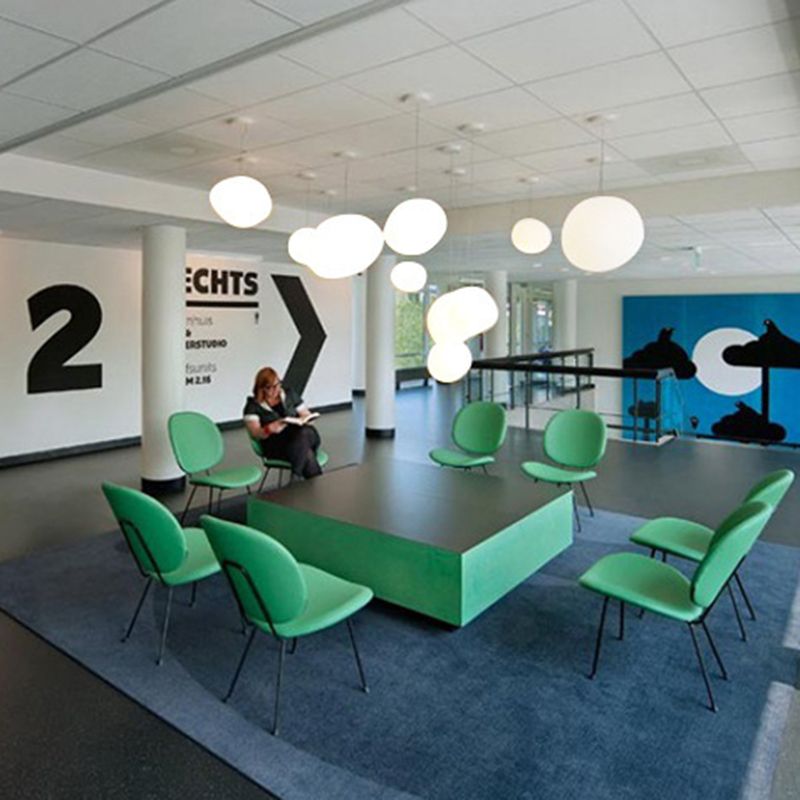 Wit kiezelvormige glazen ophanging Licht Moderne stijl Minimalisme Corridor Verlichtingsarmatuur met 70,8 "verstelbare draad