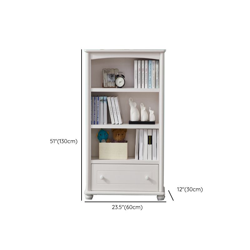 Pure White Standard Bookcase Contemporary Wooden Bookshelf with Shelves