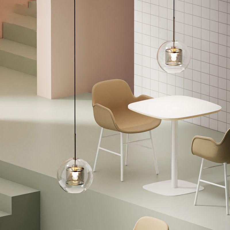 1 lampe suspendue en verre léger métal géométrique suspendu pendant léger en clair