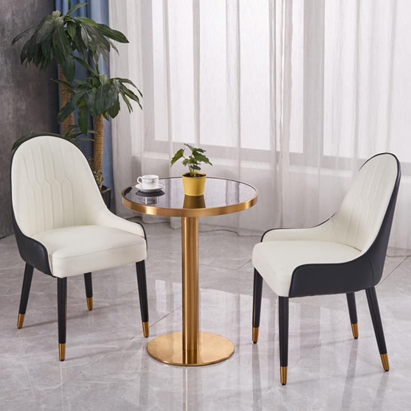 Glam Dining Set Stone 1/3/4 Pieces Dining Round Furniture for Home
