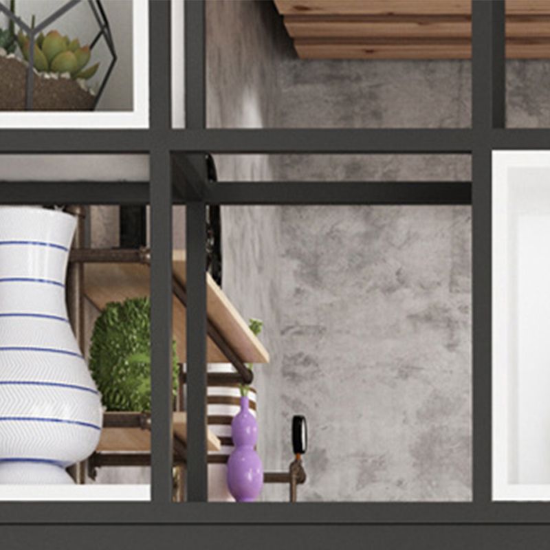 Open Back Bookshelf Industrial Style Solid Wood Bookcase for Home Office