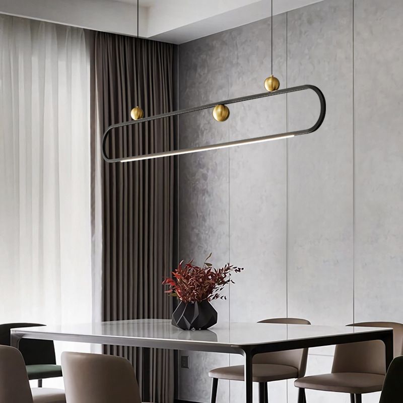 Metal Linear Island Pendant Lights Modern 1-Light Island Pendant Lighting