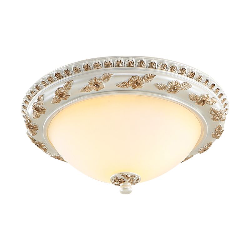 2/3 lampen halve bol inbouwlamp klassiek beige opaline glazen plafondmontagelamp voor keuken, 14"/16"/19,5" W