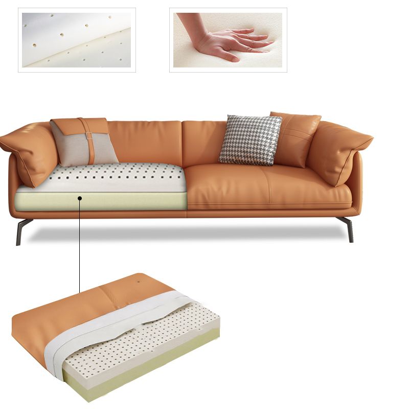 Modern 32.6" H Leather Pillow Top Arm Sofa Bed For Living Room