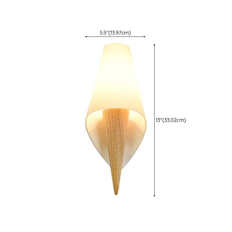 Modern Unique Shape Wall Mount Light Fixture Wood 1 Light Wall Mounted Lighting