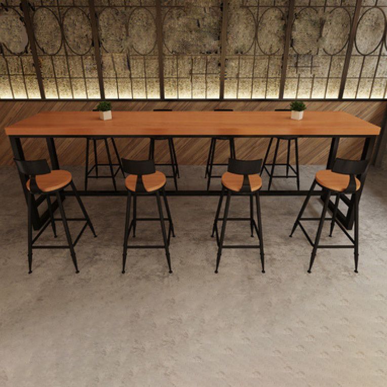 Wood Top Bar Table Modern Bar Table for Kitchen Living Room Coffee Room