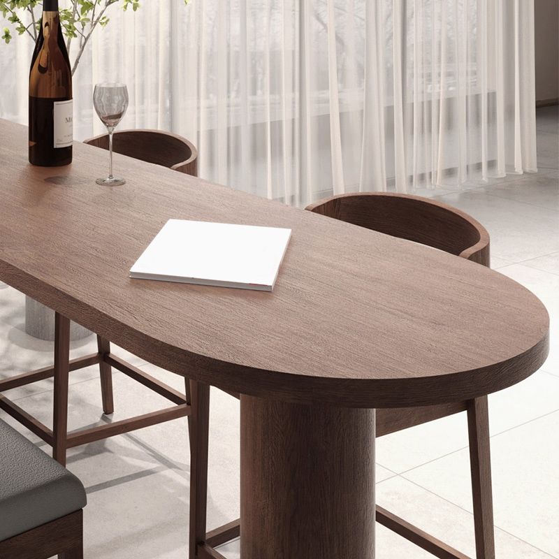 Industrial Style Rectangle Bar Table 1/2/5 Pieces Wood Bar Table Set for Kitchen