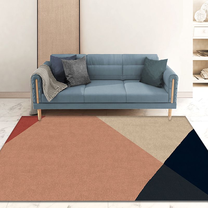 Modernism Colorblock Geometrical Pattern Rug Multicolor Polypropylene Rug Anti-Slip Pet Friendly Washable Area Rug for Bedroom