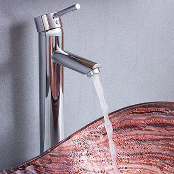 Creative Glass Vessel Sink Specialty Vessel Bathroom Sink with Pop-Up Drain