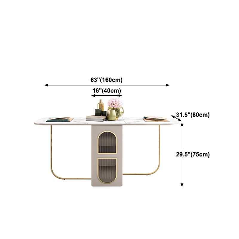 Moderna 1/2/3/5 Piezas Mesa de comedor blanca con juego de comedor plegable de piedra sinterizada
