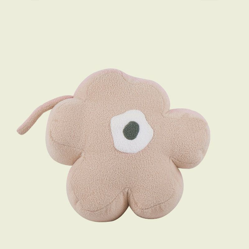 Contemporary Pouf Ottoman Velvet Upholstered Flower Shape Ottoman