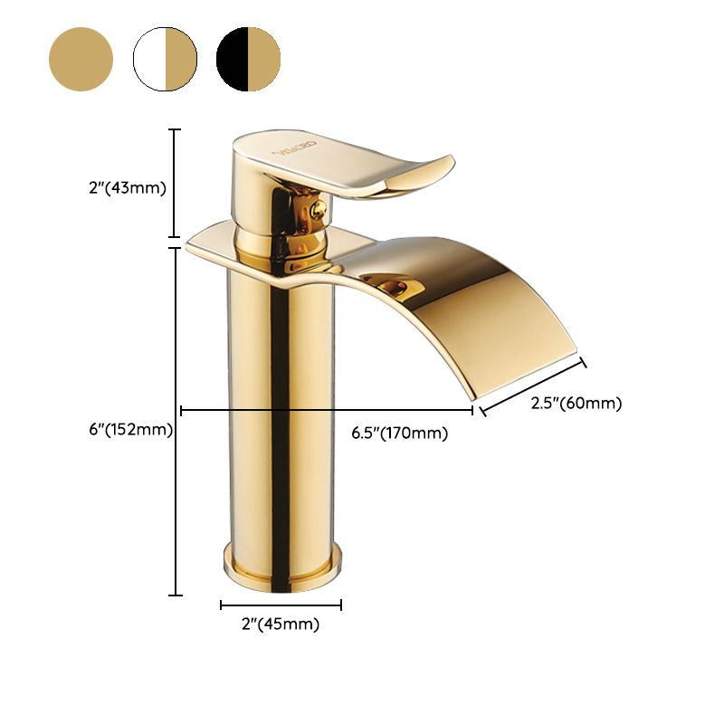 Single Hole Basin Faucet Waterfall Spout Sink Faucet Lever Handle Bathroom Faucet