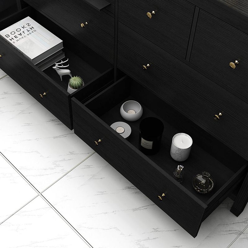 Wooden Storage Chest Dresser Classic Glam Chest with Drawers