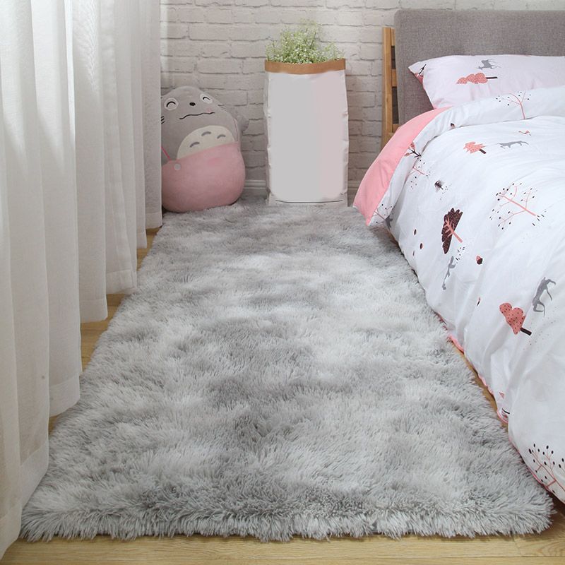 Nordic Plain Rug Multi-Color Faux Fleece Carpet Pet Friendly Anti-Slip Backing Stain Resistant Rug for Girls Bedroom