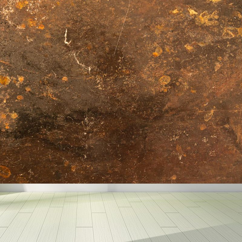 Large Rusty Metal Mural Wallpaper Cyberpunk Nostalgic Abstract Wall Decor in Dark Color