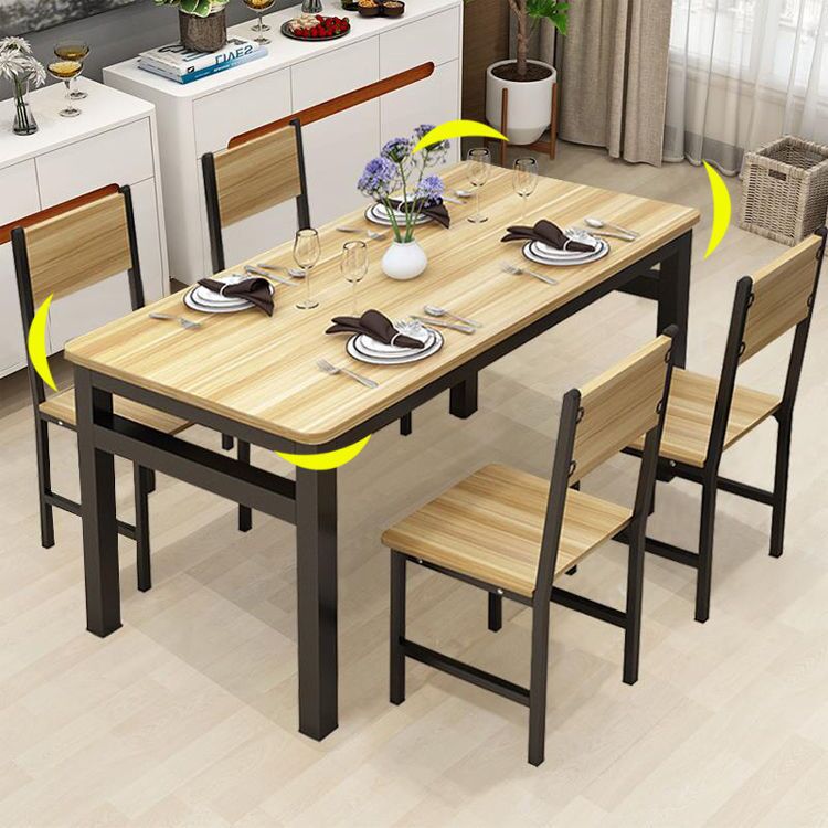 Tavolo in stile moderno con tavolo di altezza standard a forma di rettangolo e base a 4 gambe