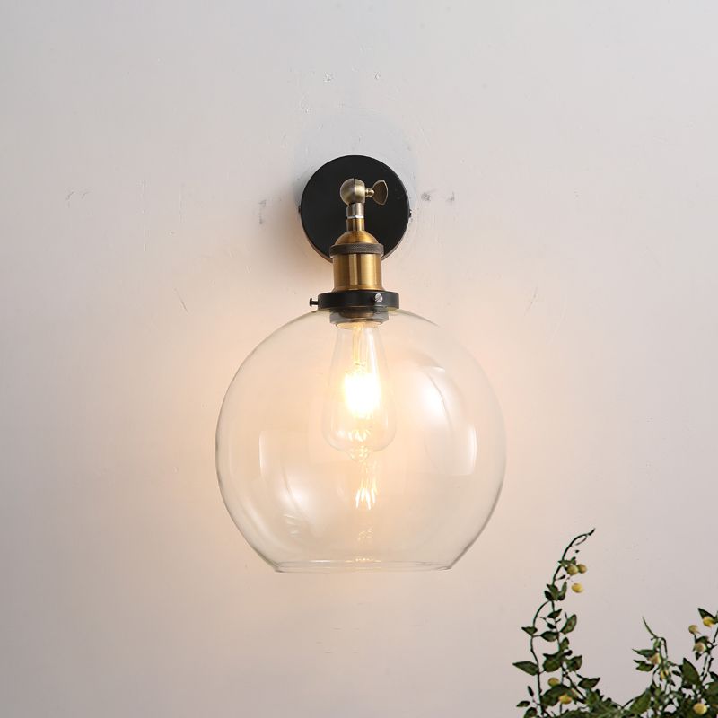 Messing een lichte lampje licht vintage stijl helder glazen belverlichtingsarmatuur met plug-in koord