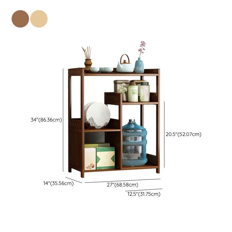 Contemporary Style Table Double Tier Wood Accent Side Table with Shelf