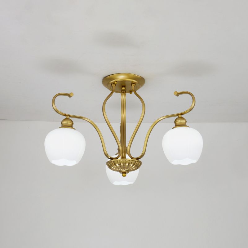 Decorative Sphere Flush Light Fixture Glass Flush Mount Lights for Living Room