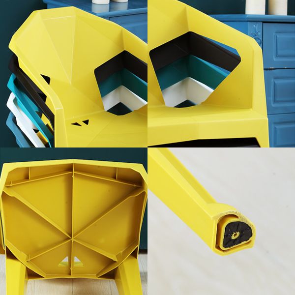 Nordic Style Plastic Dining Armchair Open Back Dining Side Chair for Restaurant