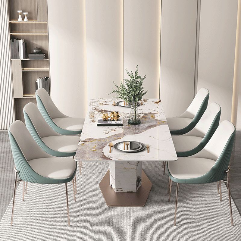 Glam Side Chair Metal Solid Back Dining Room Chair for Indoor
