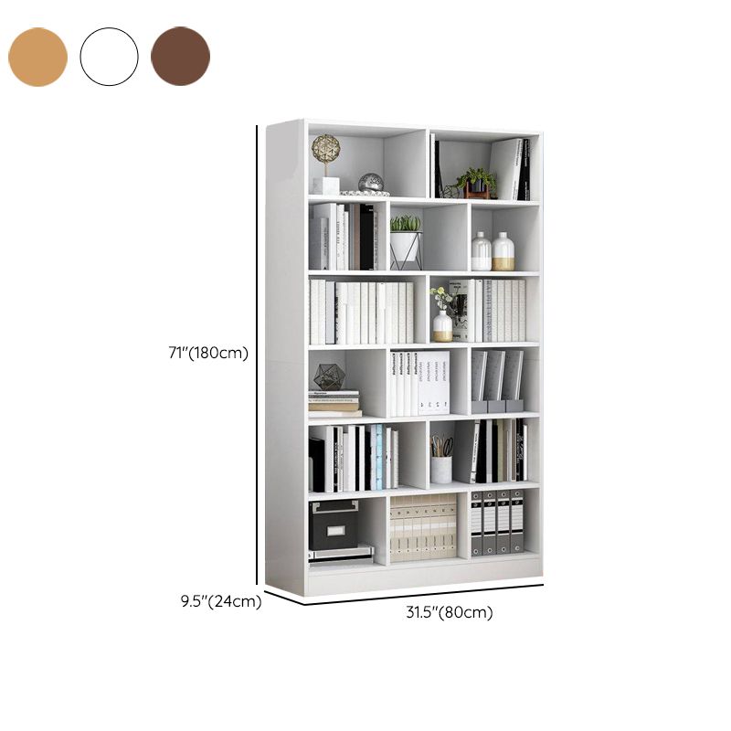 Modern Vertical Closed Back Bookcase Engineered Wood Bookshelf with Cabinets
