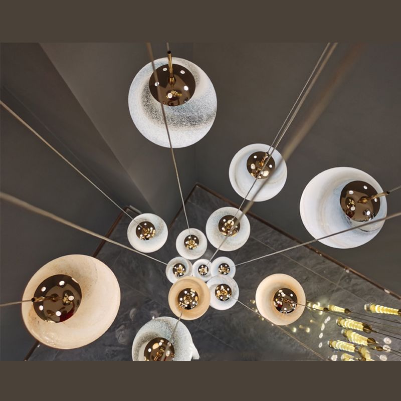 Noordse stijl planeet meerdere lichte hanger vlek glas 12-head trap hangend licht
