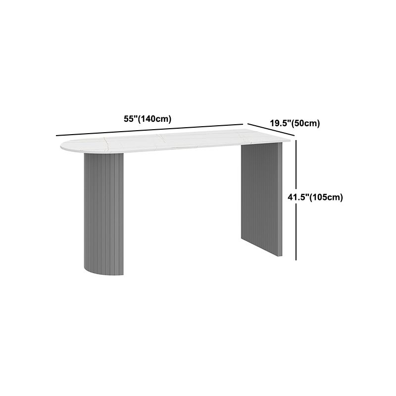 Modern White Bar Height Table Specialty Bar Wine Table with Double Pedestal