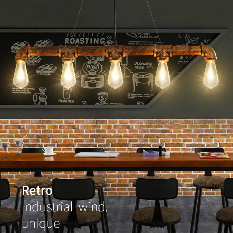 Metal Bare Bulb Island Lighting Freeture Style Industrial Restaurant Isola Penderant Light