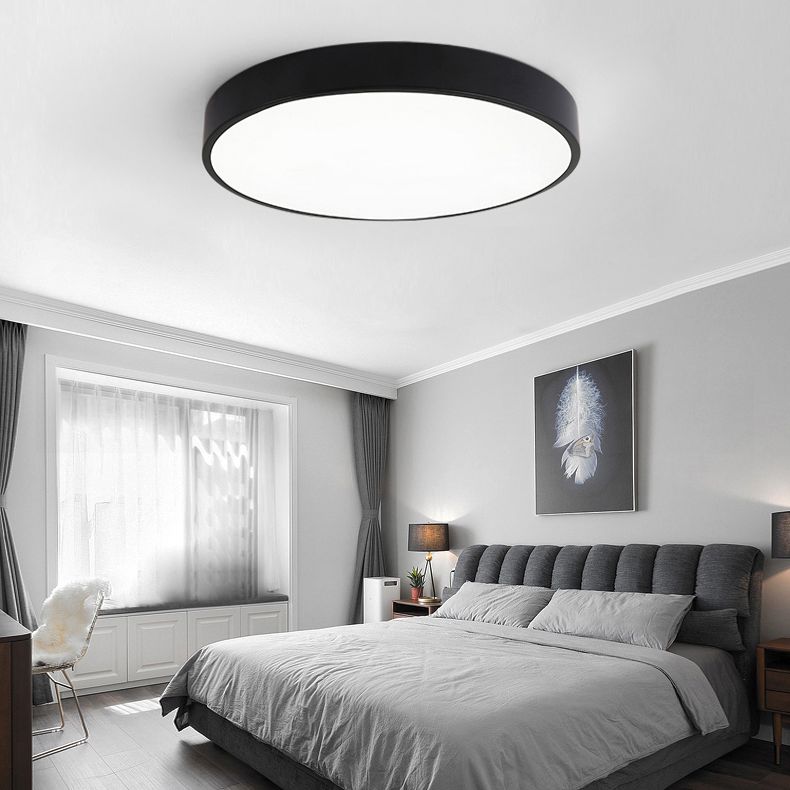 1-Light Round Flush Ceiling Light Fixture Modern Acrylic  Flush Light
